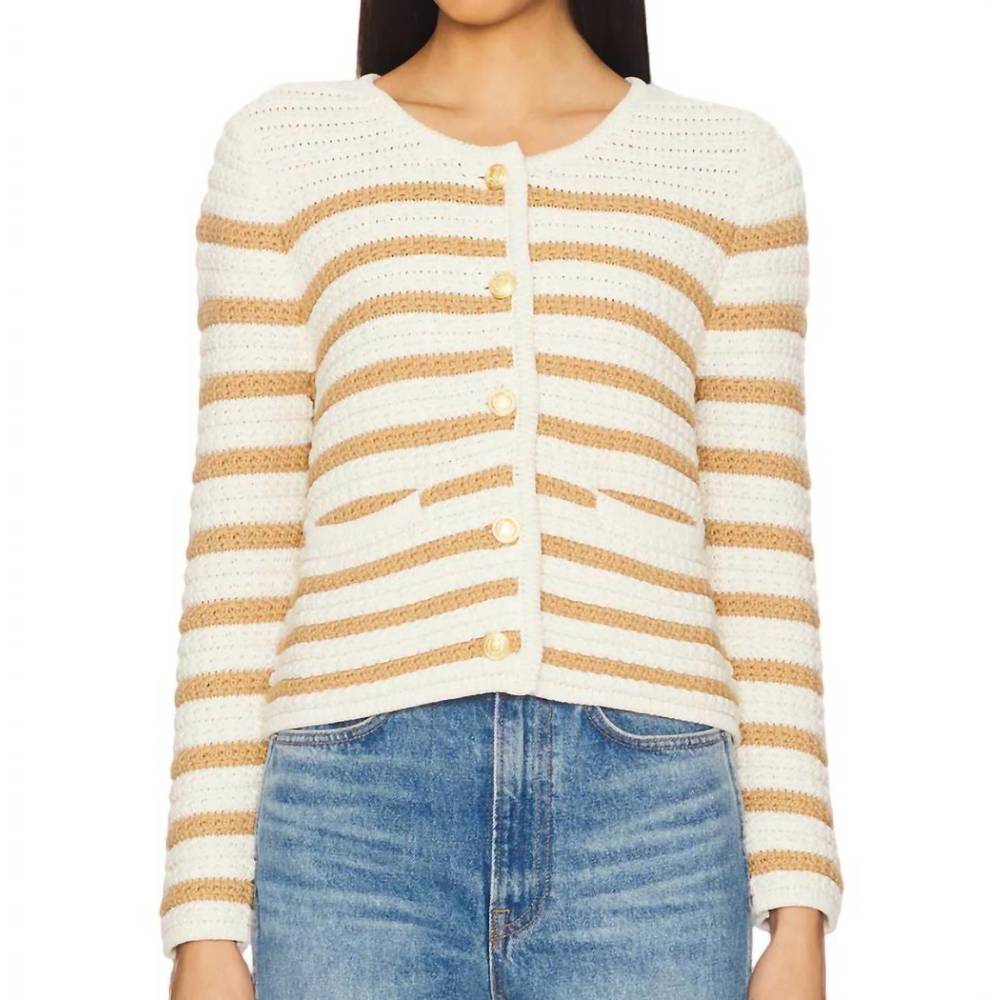 NEW PAIGE women's oberon crochet cardigan sweater in white yellow